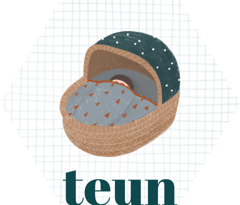 Hexagon sticker doopsuiker wiegje naam | 30 stuks